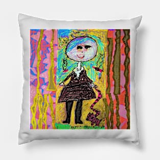 Girl With Dog #1a Pillow