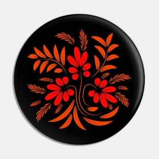 Folk flowers floral art print Flowers abstract art Pin