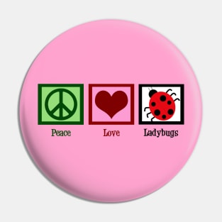 Peace Love Ladybugs Pin