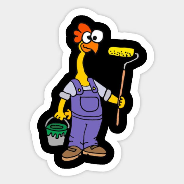 Funny Rubber Chicken House Painter Cartoon Rubber Chicken