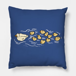 Cute Swimming Ducks Baby Ducklings and Mother Pillow