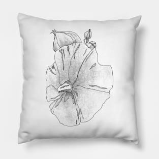 Hibiscus B/W Parkinsons Therapy Art Pillow