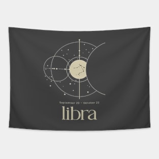 Minimalist Libra Zodiac Sign Constellation Astrology Horoscope Aesthetic Tapestry