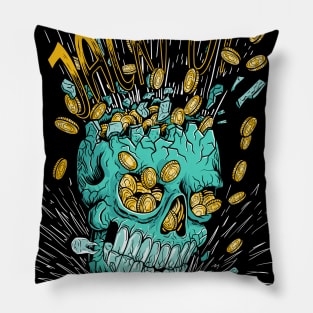 Skull jackpot Gold T-shirt Pillow