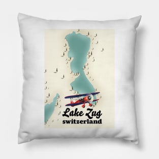Lake Zug switzerland map Pillow