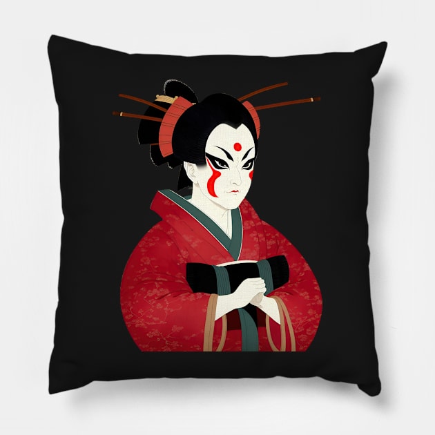 Ukiyo-e Japanese Art - Kabuki Actor Poster Pillow by allovervintage