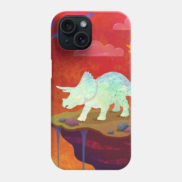 Triceratops Flying Island Phone Case by DearTreehouse