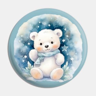 Teddy Bear and Christmas Star Pin