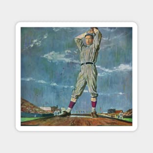 Vintage Sports Baseball, Pitcher on the Pitching Mound Magnet