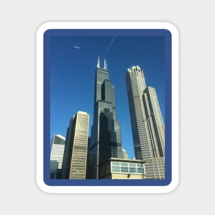 Willis Tower in Chicago - view from a taxi. Magnet