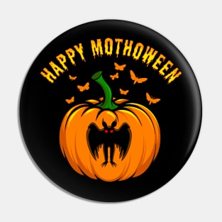 Happy Mothoween Funny Mothman Pumpkin Halloween Pin