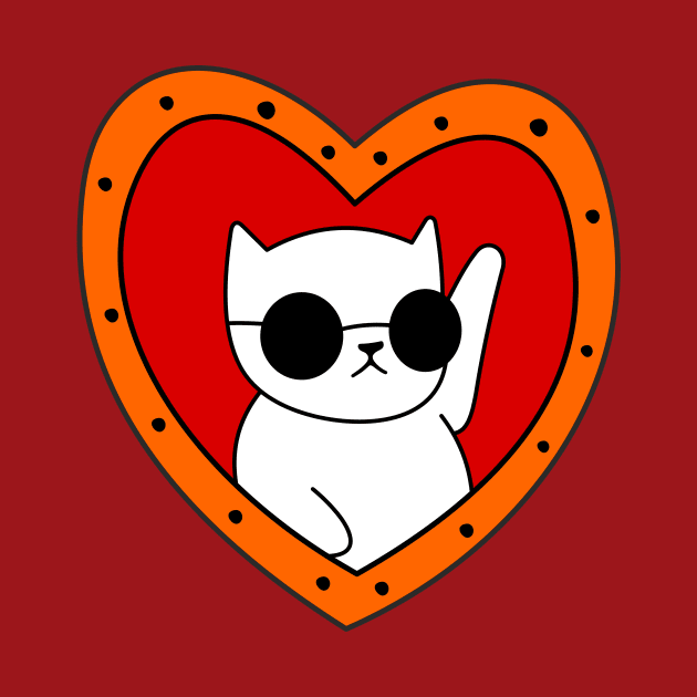 Heart and cat with glasses by My Happy-Design