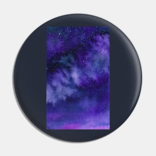 Bright watercolor galaxy, Milky Way Pin