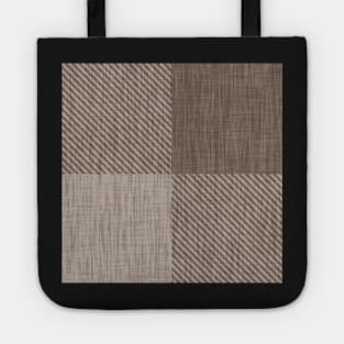 Brown and Tan Textured Buffalo Plaid Tote