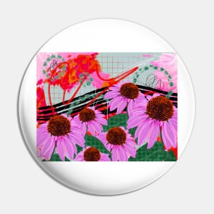 Symphony with Coneflowers Pin