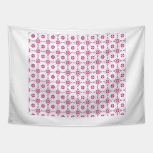 Pink and White Frame Tile Tapestry