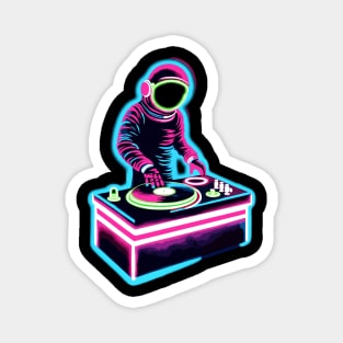 Retro Astronaut DJ Funny Astronaut Magnet