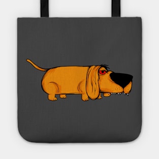 Crazy dachshund eye dog cartoon European badger Tote