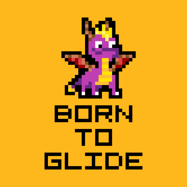 Spyro The Dragon "Born To Glide" 8-Bit Pixel Art by StebopDesigns