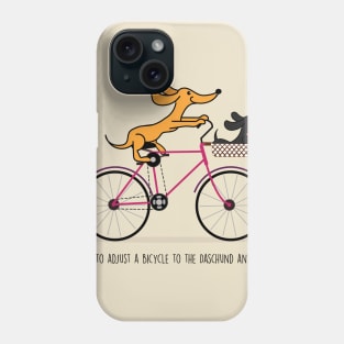 Dachshund riding a bicycle Phone Case