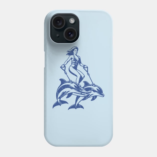 Waterskiing with Dolphins Phone Case by JSnipe