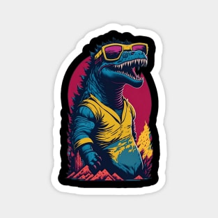 Retro Godzilla Magnet