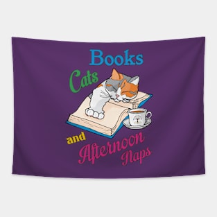 Books Cats & Afternoon Naps Tapestry