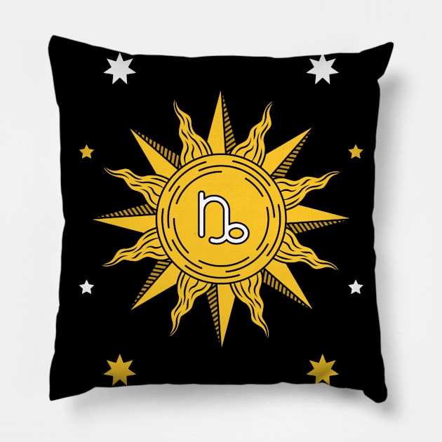 Capricorn Sun - Astrology Zodiac Sign - Born in December and January Birthday Gift - Saturn Tarot Card Pillow by Ranggasme