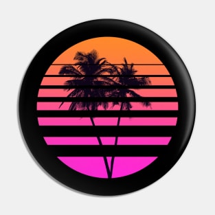 Tropical Palms in Retrowave Pin