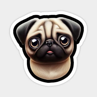 Captivating Pug Art Magnet