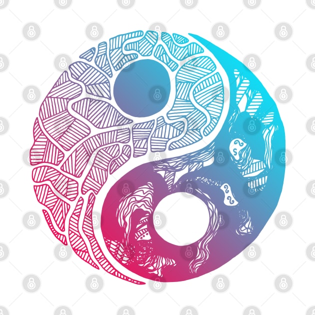 Dual Color Abstract Yin Yang by kenallouis