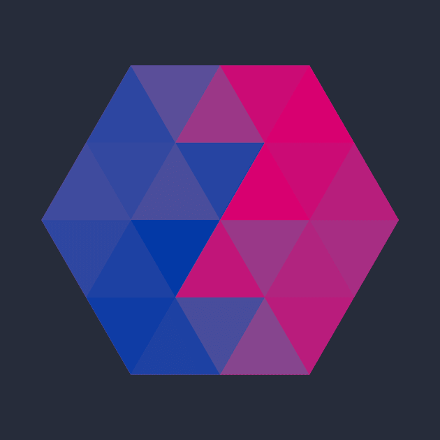 Bisexual Pride Faceted Hexagon by VernenInk