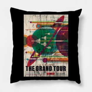 The Grand Tour Vintage Space Race Poster Pillow