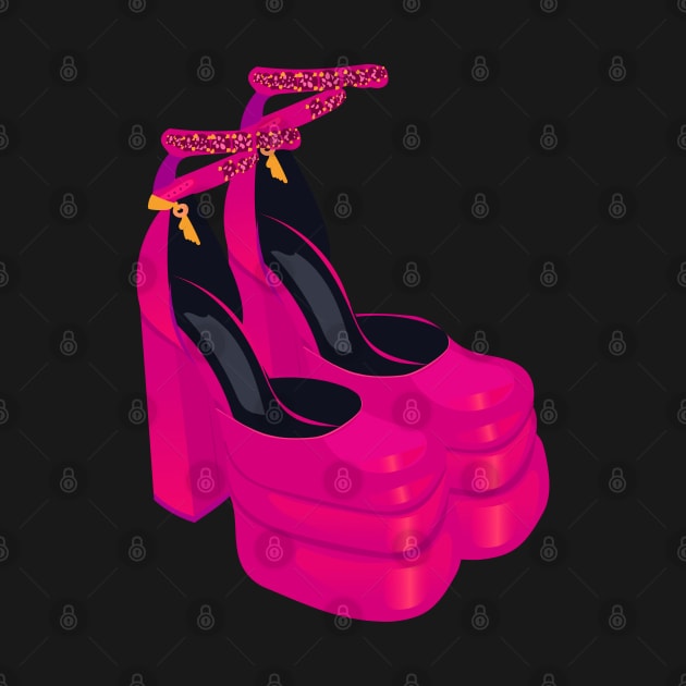 Pink square toe heels by Schioto