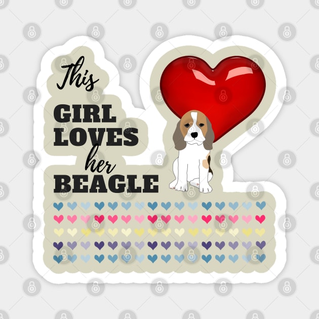 This Girl Loves Her Beagle Magnet by UpLifeRadio