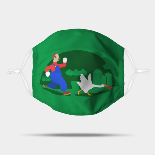 Goose Game Mask - Hooked Plumber - Green Honk by demonigote