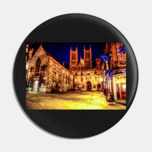 Lincoln Cathedral Lights At Night Pin