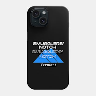 Smugglers’ Notch Resort Vermont U.S.A. White text. Gift Ideas For The Ski Enthusiast. Phone Case