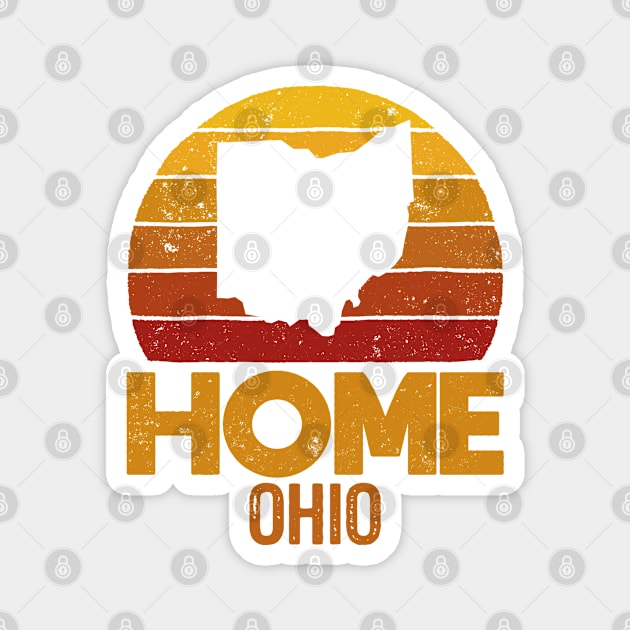  Ohio Home - Vintage  Ohio Home Retro Sunset Distressed Magnet by Ostakos