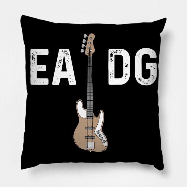 Cool Electric Bass Guitar EADG Distressed Design Pillow by Midlife50