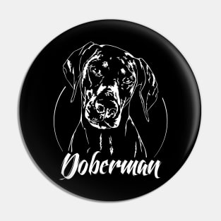 Funny Proud Doberman dog portrait gift Pin