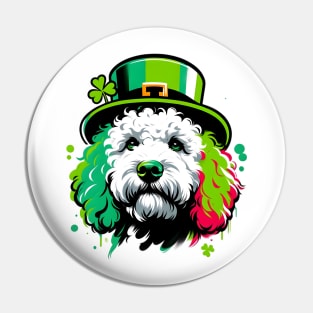 Lagotto Romagnolo Dog in Saint Patrick's Day Attire Pin