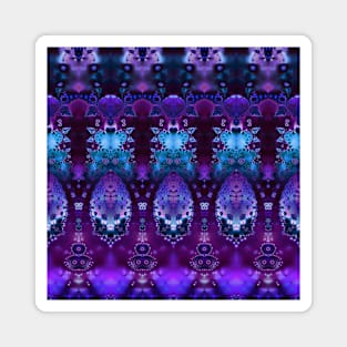 Elegant Blue and Purple Fractal Lace Magnet