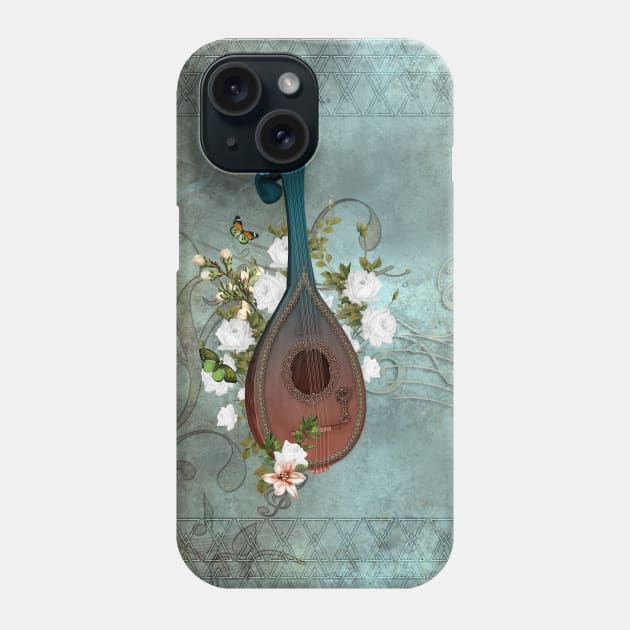 Wonderful elegant lute with flowers and celtic knot Phone Case by Nicky2342