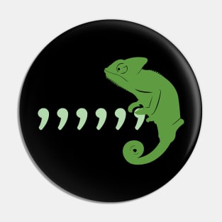 Comma Chameleon Pin