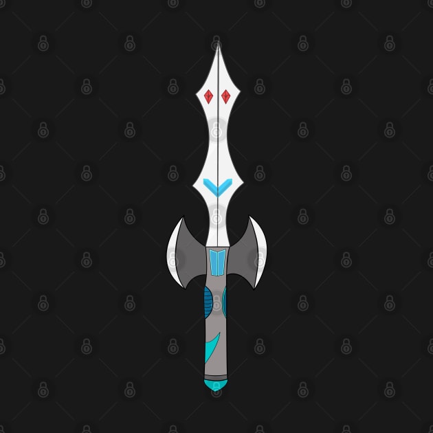 Crystal Gem Sword Axe Hybrid Fantasy Weapon by Living Emblem