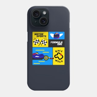 Formula one racing week motor sports blue red and yellow Phone Case