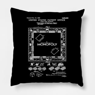 Monopoly Game Patent White Pillow