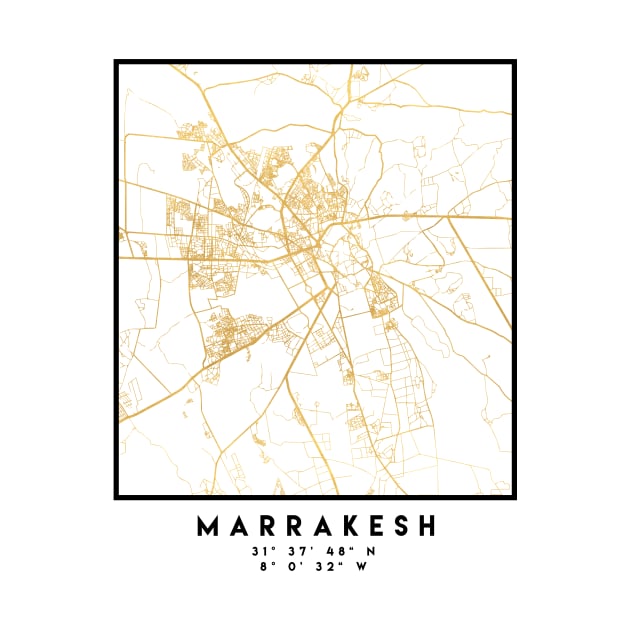 MARRAKESH MOROCCO CITY STREET MAP ART by deificusArt