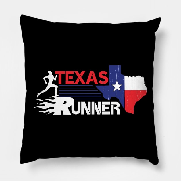 Texas running novelty, i love texas Pillow by mlleradrian